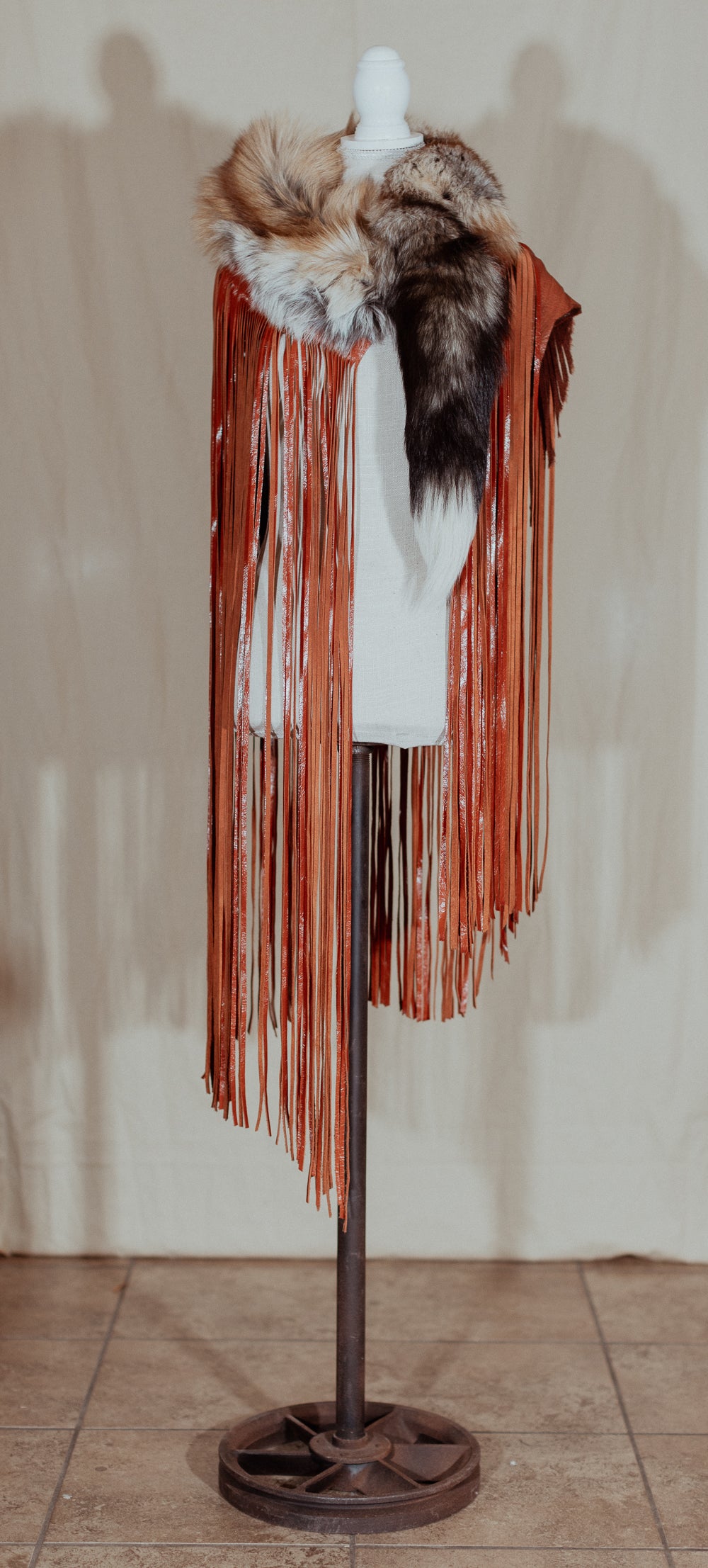 Fox Leather Fringe Duster