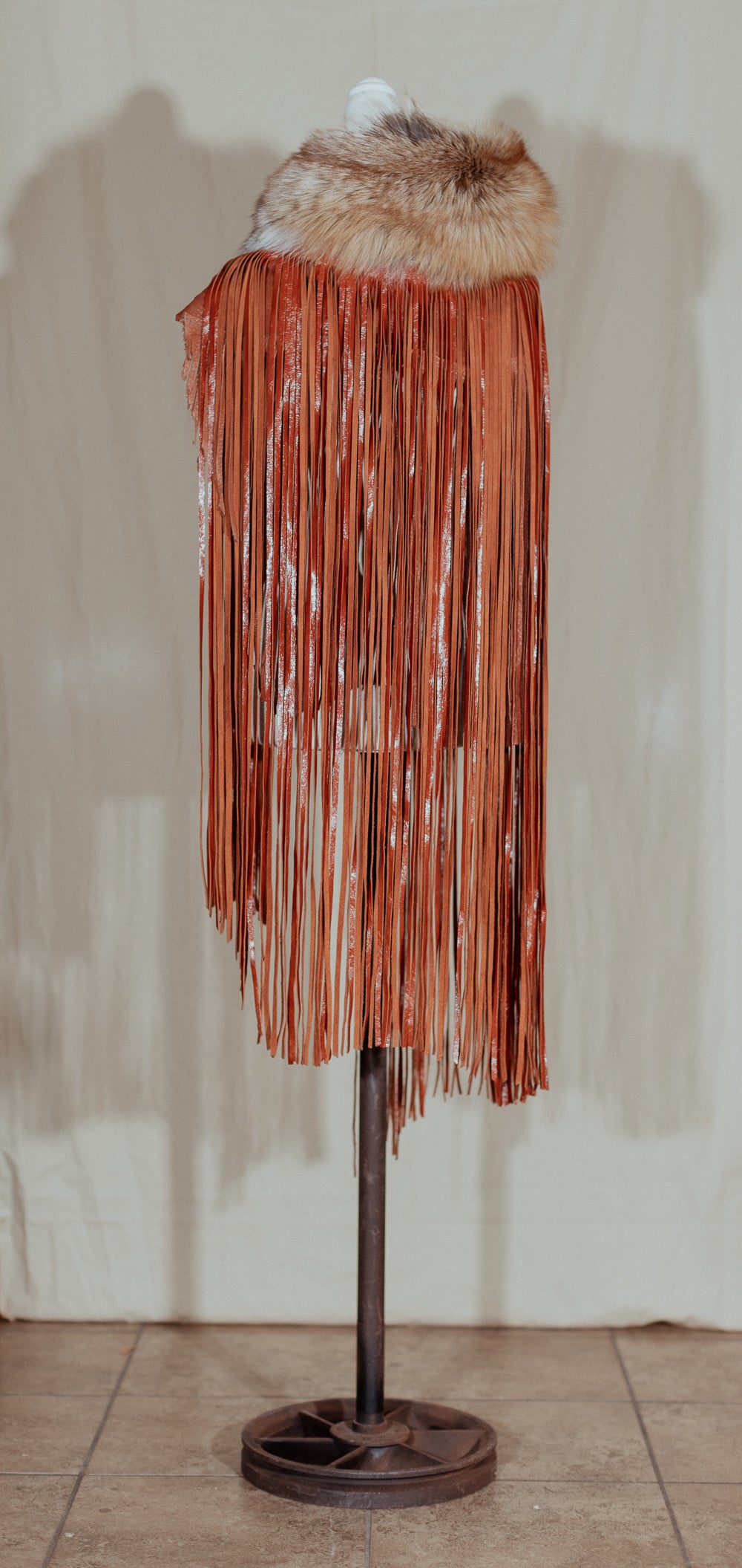 Fox Leather Fringe Duster