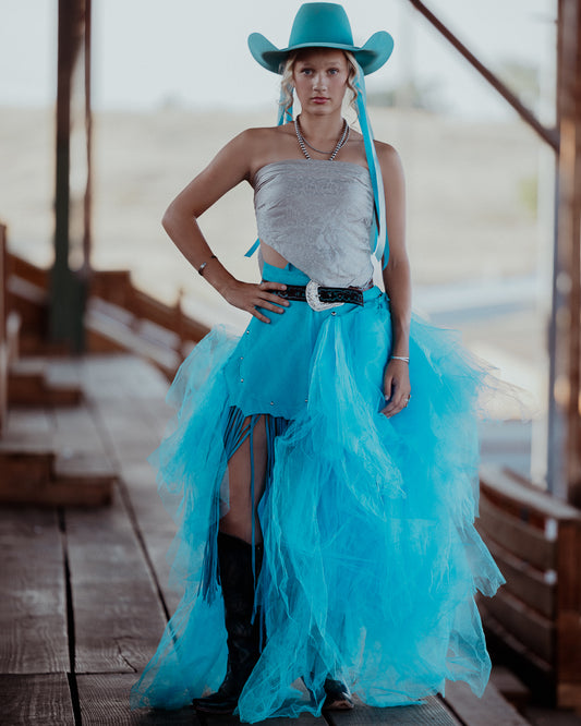 Teal Tulle Skirt